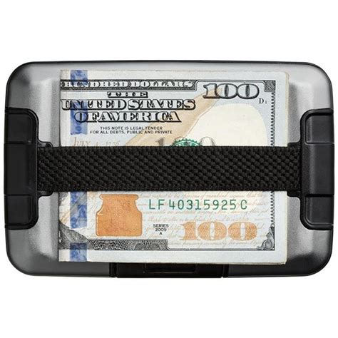 sharkk rfid protected aluminum wallet with cash band|sharkk large aluminum wallet.